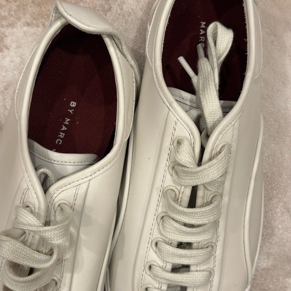 Marc by Marc Jacobs Women's Greenwich Calf Retro Fashion Sneaker (WHITE) Size 36 - Picture 3 of 6